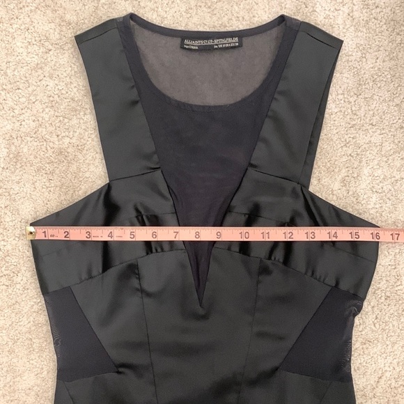 All Saints Black Mesh Cutout Mini Sleeveless Dress - Picture 12 of 16